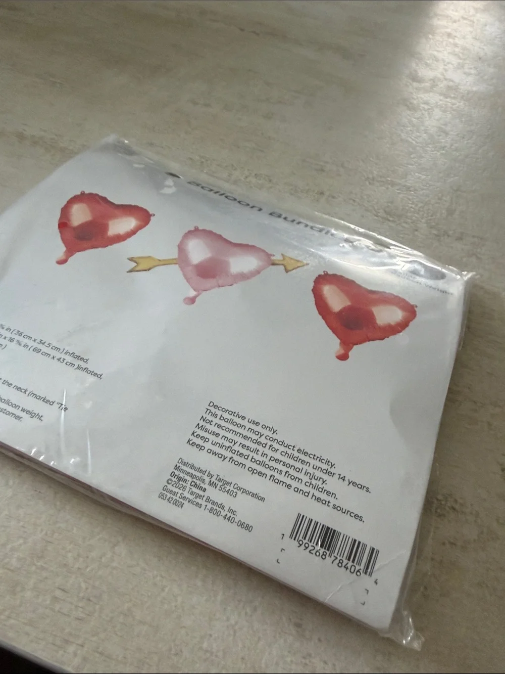 Balloon Bundles Heart Arrow Foil Balloon Set - Red and Pink